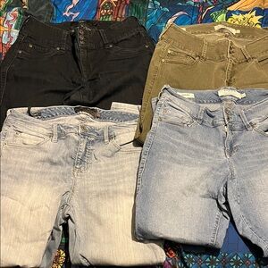Torrid Women's Skinny Jeans in Dark Blue, Olive, and Light Blue